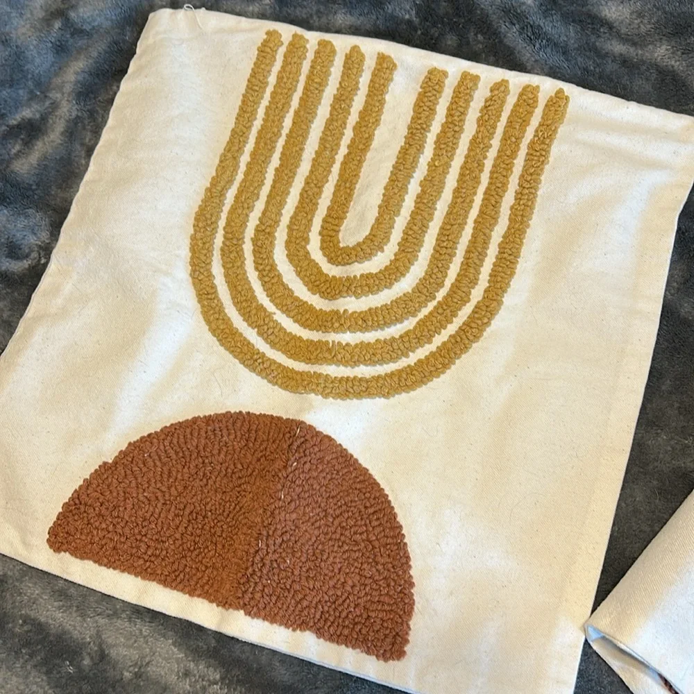 Modern Cream and Brown Accent Pillow Covers